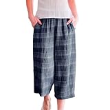 Lässige Hose für Brunch-Passform, lockere Passform, hohe Taille, niedrig, schmales Kleid, kariert,...