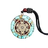 Aventurin Orgonite Anhänger Halskette Heilige Geometrie Chakra Energy Halskette Meditation Schmuck...