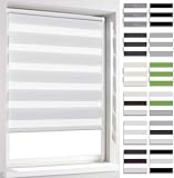 BelleMax Doppelrollo Klemmfix ohne Bohren & mit Bohren, 60x100cm(BxH), Weiß, Duo Rollo,...