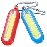 LOORGVEL 2 STÜCK LED Taschenlampe Schlüsselanhänger Rot Blau Metall Kunststoff Robust Tragbar...