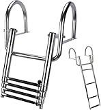 4 Stufen Badeleiter Leitern, Badeleiter Klappbar Bootsleiter, Badeleiter Boot Poolleiter Edelstahl...