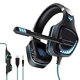 Cunsieun Gaming Headset für PS4, PS5, Xbox One, PC, PS4 Kopfhörer mit 2 m Kabel, Stereo Surround...