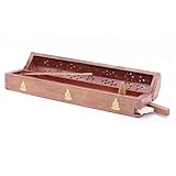 Traditionelle indische Räucherstäbchenhalter-Box 30 cm | Weihrauchhalter mit Aufbewahrung und...