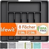 Lifewit Besteckkasten für Schubladen 40 50, Kunststoff Besteckeinsatz (Tiefe 38 cm), erweiterbare...