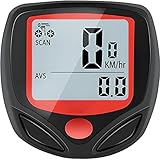 Fahrradtacho mit 14 Funktionen, Fahrradcomputer mit Tachometer, Wasserdicht, Kilometerzähler,...