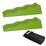 TRUTZHOLM 2 x Stufenkeil Auffahrkeil Ausgleichskeil mit Überfahrstopper 60 x 20 x 12 cm Kunststoff...