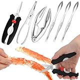SHINEOFI Teiliges Krabben-schälset aus Rostfreiem Stahl mit Krabbenknacker Krabbengabeln und Nadel...