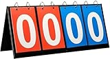 QHFlashbuy 4 Stellige Anzeigetafel,Tragbare Anzeigetafel 0-99 Digit Flip Sport...