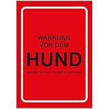 INDIGOS UG - Aufkleber - Sicherheit - Warnung - Warnung vor dem Hund - 420x594 - Hotel, Firma,...