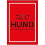 INDIGOS UG - Aufkleber - Sicherheit - Warnung - Warnung vor dem Hund - 420x594 - Hotel, Firma,...