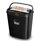 Schredder, 10 Blatt Querschnitt (P-4) Aktenvernichter, VidaTeco Partikelschnitt Papierschredder für...