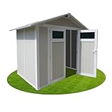 Ondis24 Geräteschuppen Gartenhaus Fahrradgarage 3.8qm, PVC, Doppelwandig, Belüftungsschlitze,...