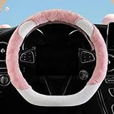 Auto Lenkradbezug für Alfa Romeo Junior 2024, Fall Winter Warm Plüsch weichen Plüsch Lenkradbezug...