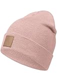 Occulto Leatherpatch Winter Mütze Beanie Rosé