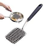 Mehrzweck-Reinigungsbürste – Grillschrubber, Topfreiniger | Langer Griff Schrubber, Edelstahl...