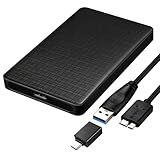 EasyULT Festplattengehäuse 2.5 Zoll USB 3.0, SSD und HDD in Höhe 9.5mm 7mm Externe Festplatten...