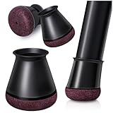 OCONDA 24 Stück Stuhlbeinkappen,Schwarz Schutzkappen für Stuhlbeine Mit Filz,Filzgleiter, Silikon...