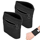 WOLMIK 2pcs Reißverschluss Handgelenk Beutel, Sport Turnhalle Basketball Armbänder, die...