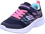 Skechers Microspec-Bold Delight Sneaker Child, Navy Mesh Hot Pink Trim, 3 UK