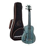Ortega Guitars Bass Ukulele Elektro-Akustisch – F-Schallloch – Bamboo Series – Inklusive Gig...