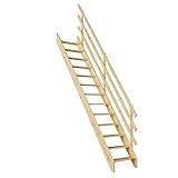 DOLLE Raumspartreppe Burgau │ Geschosshöhe bis 289 cm │ Holzart: Fichte (roh) │ volle Stufen...
