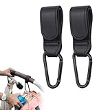 2er-Set Karabinerhaken für Kinderwagen, Robuste Taschenhalter mit verstellbaren Klettverschlüssen...