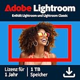 Adobe Lightroom inkl. Lightroom Classic 1 TB |KI-gestützter Foto-Editor |1 Jahr | PC/Mac | Digital...