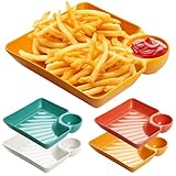 Orrdiffi 2 in 1 Snackschale und Dipschalen Servierplatten Nacho Teller 18.7 x 17 x 2cm Tapas Schalen...