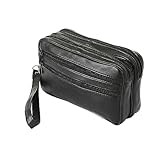 Sotala Herren Handgelenktasche XXL – Echtleder Handtasche Schwarz – Geldbörse mit...