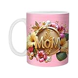 Mom Kaffeetasse, Mom Tassen für Frauen - Keramikmutter Tag Kaffeetasse | Blumendesign...