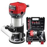 TEENO Oberfräse 800W 13000–33000 U/min mit Plastikbox, Elektrik Hand Holz Oberfräse Kantenfräse...