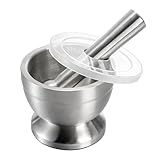 Bekith Mörser und Stößel Sets 18/8 Gebürsteter Edelstahl Gewürzmühle Pille Crusher Molcajete...