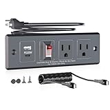 Unterputz Power Streifen mit USB C Ports für Möbel Unterputz Power Streifen Aufputz Schwarz