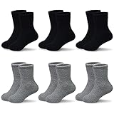 GENTABY Kinder Jungen Mädchen Winter socken - 6 Paar Kleinkinder Bettsocken für 7-10 Jahren Kinder...