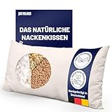 just relaxed Schafschurwoll-Hirsekissen mit Zirbe 40 x 80 cm – Formstabiles Schlafkissen mit...