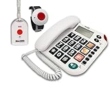MAXCOM (G-TELWARE®) KXT481SOS 2023-2024er Modell Haus Notruf Seniorentelefon mit Funk-SOS-Sender,...