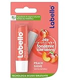 Labello Peach Shine Lippenbalsam 4,8 g, bunter Lippenbalsam mit Pfirsicharoma,...