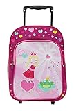 Idena 22047 - Rucksack Trolley mit 2 Rollen für Kinder, pink mit Prinzessinnen Motiv, als...