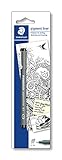 STAEDTLER schwarzer pigment liner, Linienbreite 0,1 mm, dokumentenechte Pigmenttinte, lange...