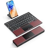 OMOTON Faltbare Bluetooth Tastatur mit Touchpad, Tragbare Kabellose Tastatur Mini Reise mit 3...