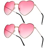 ALTcompluser 2 Pack Herz Sonnenbrille, Weinsamkeit Hippie Gläser, Retro Kostüm Brille für Kinder...