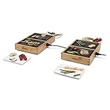 Princess Dinner4All Pure Tischgrill mit Bambusausführung - 4x210W, 2M Kabellänge, 4x Heizplatten...