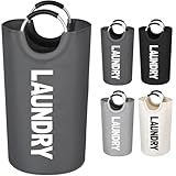 Votoko Wäschesammler mit Griff, 82L Wäschekorb Faltbare Wäschesack aus Oxford-Stoff, Wasserdicht...