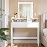 VASAGLE Kailyn Kollektion - Schminktisch mit LED-Beleuchtung, einstellbare Helligkeit, Frisiertisch...