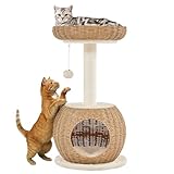 Yaheetech Kratzbaum Ratten Kletterbaum für große Katze, Stabiler Katzenkratzbaum mit Katzenhöhle...