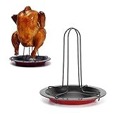 Hapivida Chicken Roaster Rack, Hähnchenbräter Karbonstahl Bierdose Hähnchengriller zerlegbarer...