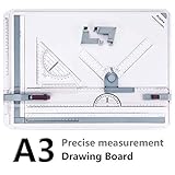 A3 Zeichenplatte, Preciva A3 Zeichenbrett DIN A3 Zeichentisch mit Zubehör 51 x 36,5 CM A3...