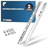 Shinfly-310 mm Schubladenschienen 2er-Set (1 Paar), 17 mm Nut Kugellager-Rollenschienen, Teilauszug,...
