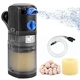 OMECO Aquarium Filter Innenfilter klein 500L/H Aquarium Filterpumpe Leise 8W Einstellbarer...