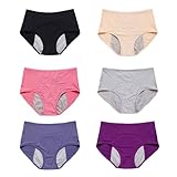 6er Pack Hipster Panty Damen Unterhosen Stretch Baumwolle Hohe Taille Slips Weich Unterwäsche...